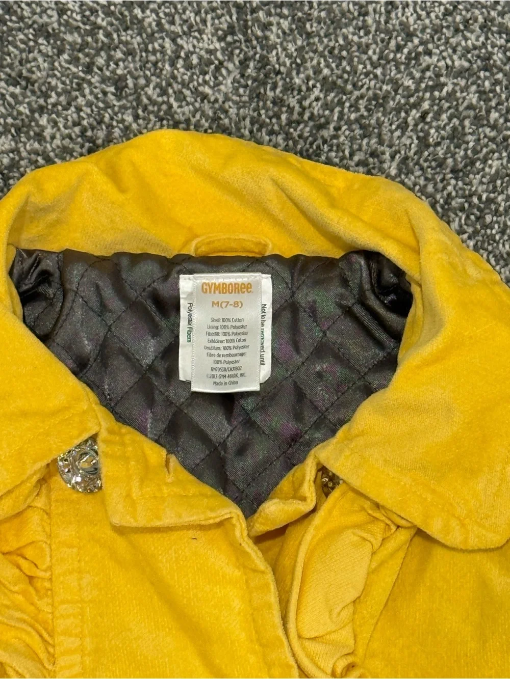 Gymboree Kids Gem Button Peacoat in Sunny Yellow